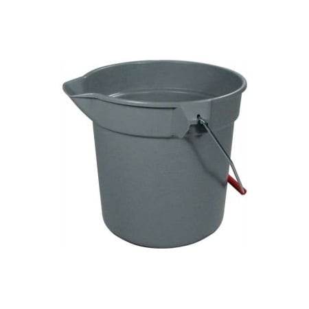 Rubbermaid Commercial Rubbermaid Brute 10 Qt. Round Plastic Utility Bucket 10-1/2" Dia x 10-1/4"H, Gray- RCP296300GY FG296300 GRAY